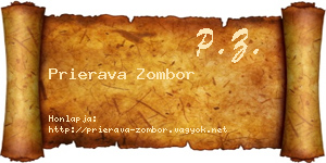 Prierava Zombor névjegykártya